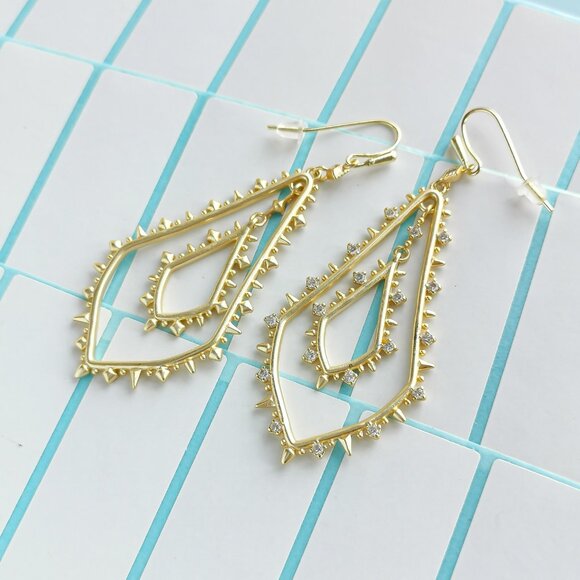 Kendra Scott Alice Gold Drop Earrings w/ dust bag - Picture 3 of 3